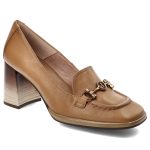Brązowe Półbuty Hispanitas Skórzane Eleganckie Buty Na Obcasie kolor brązowy