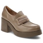 Brązowe Półbuty Lemar Wygodne Skórzane Buty Damskie kolor brązowy