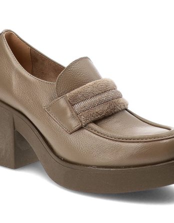 Brązowe Półbuty Lemar Wygodne Skórzane Buty Damskie kolor brązowy