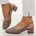 Cappucciono skórzane Polskie czółenka damskie Góral 2000 kolor cappucino.