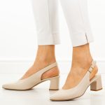 Cieliste czółenka damskie bez pięty Sergio Leone Sk463 kolor Cielisty.