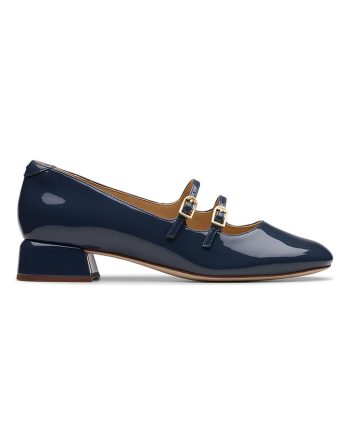 Clarks Skórzane czółenka "Daiss 30 Shine" w kolorze granatowym rozmiar: 41 kolor blue.