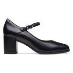 Clarks Skórzane czółenka "Freva 55" w kolorze czarnym rozmiar: 38 kolor black.