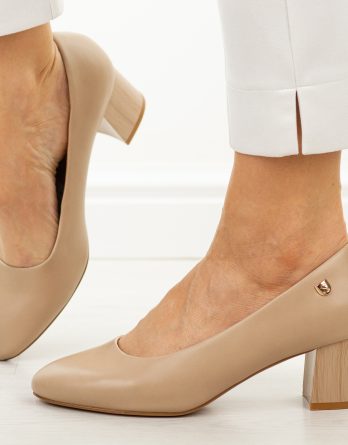 Coffee czółenka damskie na obcasie Sergio Leone Pb404 kolor Coffee.