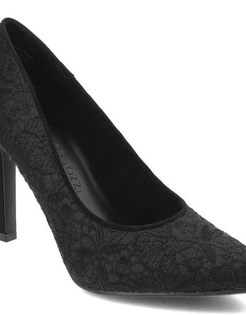 Czarne Czółenka Marco Tozzi Eleganckie Buty Na Obcasie kolor czarny.