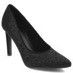 Czarne Czółenka Marco Tozzi Eleganckie Buty Na Obcasie kolor czarny.