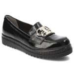 Czarne Półbuty Armodo Lakierowane Mokasyny Damskie kolor czarny