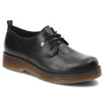 Czarne Półbuty Armodo Skórzane Obuwie Damskie kolor czarny