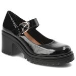 Czarne Półbuty Armodo Stylowe Lakierowane Obuwie Damskie kolor czarny