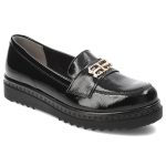 Czarne Półbuty Armodo Stylowe Wsuwane Obuwie Damskie kolor czarny