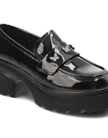 Czarne Półbuty Artiker Eleganckie Obuwie Damskie kolor czarny