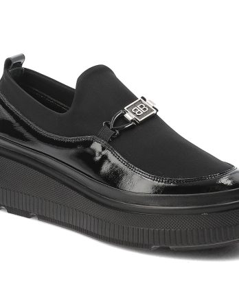 Czarne Półbuty Bombonella Modne Wsuwane Obuwie Damskie kolor czarny