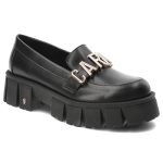 Czarne Półbuty Carinii Stylowe Mokasyny Damskie kolor czarny