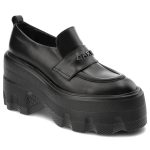 Czarne Półbuty Carinii Stylowe Obuwie Damskie kolor czarny