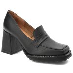 Czarne Półbuty Exquisite Eleganckie Skórzane Buty Damskie kolor czarny