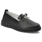 Czarne Półbuty Filippo Eleganckie Wsuwane Obuwie Damskie kolor czarny