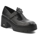 Czarne Półbuty Karino Buty Damskie Na Obcasie kolor czarny