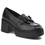 Czarne Półbuty Karino Modne Obuwie Damskie kolor czarny