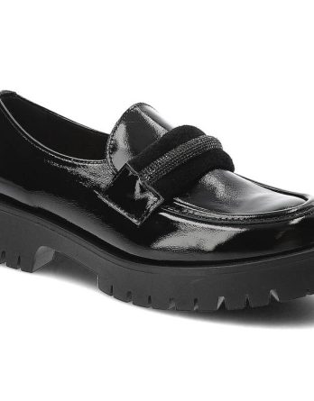 Czarne Półbuty Lemar Eleganckie Skórzane Buty kolor czarny
