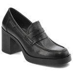 Czarne Półbuty Nessi Gustowne Buty Na Obcasie kolor czarny