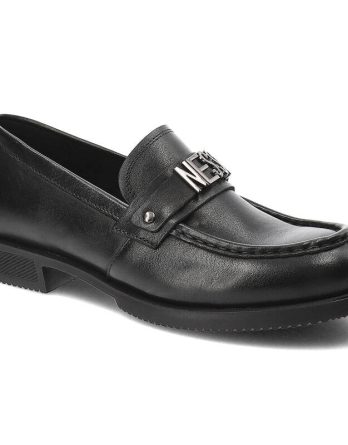 Czarne Półbuty Nessi Stylowe Obuwie Damskie kolor czarny