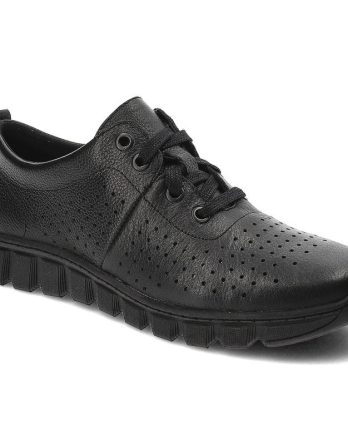 Czarne Półbuty Pollonus Wygodne Skórzane Obuwie kolor czarny