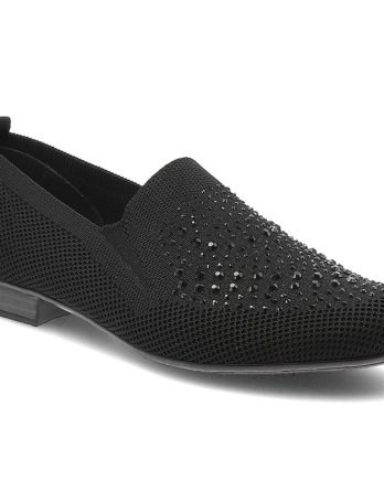 Czarne Półbuty Rieker Wygodne Obuwie Damskie Z Cyrkoniami kolor czarny