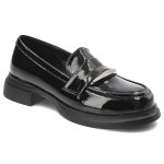 Czarne Półbuty S.Barski Eleganckie Mokasyny Damskie kolor czarny