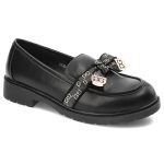 Czarne Półbuty S.Barski Stylowe Wsuwane Obuwie Damskie Z Kokardką kolor czarny