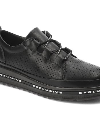 Czarne Półbuty S.Barski Wygodne Płaskie Obuwie Damskie kolor czarny