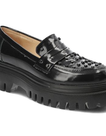 Czarne Półbuty Simen Modne Buty Damskie kolor czarny