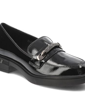Czarne Półbuty Vinceza Eleganckie Mokasyny Damskie kolor czarny
