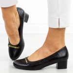 Czarne czółenka damskie na obcasie M.Daszyński Sa210-12 kolor Czarny.