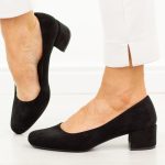 Czarne czółenka damskie na obcasie Sergio Leone Pb291 Mic kolor Czarny.