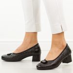 Czarne skórzane czółenka damskie Potocki 19448 kolor Czarny.