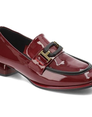 Czerwone Półbuty Artiker Eleganckie Obuwie Damskie kolor czerwony