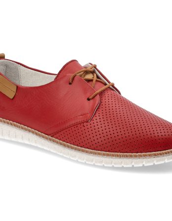 Czerwone Półbuty Artiker Stylowe Obuwie Damskie kolor czerwony