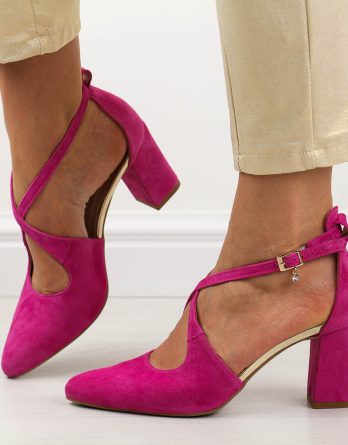 Czółenka damskie skórzane Prestige 2045 Fuksja kolor Fuksja.