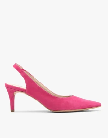 Czółenka typu slingback w kolorze fuksji kolor Fioletowy.