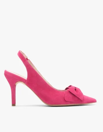 Czółenka typu slingback w kolorze fuksji kolor Fioletowy.