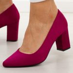 Fuksja czółenka damskie na słupku Sergio Leone Pb414 kolor Fuksja.