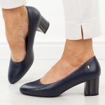 Granatowe czółenka damskie na obcasie Sergio Leone Pb404 kolor Granatowy.