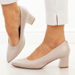 J.Szare czółenka damskie na obcasie Sergio Leone Pb413 kolor Szary.