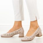 J.Szare czółenka damskie na obcasie Sergio Leone Sk180 kolor Szary.