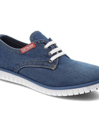 Jeansowe Półbuty Artiker Damskie Modne Obuwie kolor granatowy