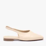 Kremowe czółenka bez pięty slingback kolor Beżowy.