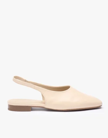 Kremowe czółenka bez pięty slingback kolor Beżowy.