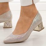 Multi s95 skórzane Polskie czółenka damskie na obcasie Prestige 2230/oblX kolor Wielokolorowy.