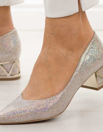 Multi s95 skórzane Polskie czółenka damskie na obcasie Prestige 2230/oblX kolor Wielokolorowy.