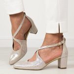 Multi s95 skórzane czółenka damskie na słupku Prestige 2222 kolor Wielokolorowy.